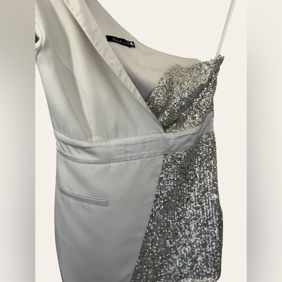 Elle Zeitoune Alexa Silver Cocktail Dress Size M - Picture 9 of 11